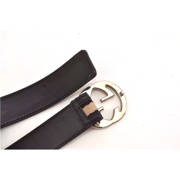 Gucci Black/Tan Belt Interlocking GGs EUC - Picture 9 of 9